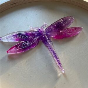 Purple and Pink Dragonfly Art Piece